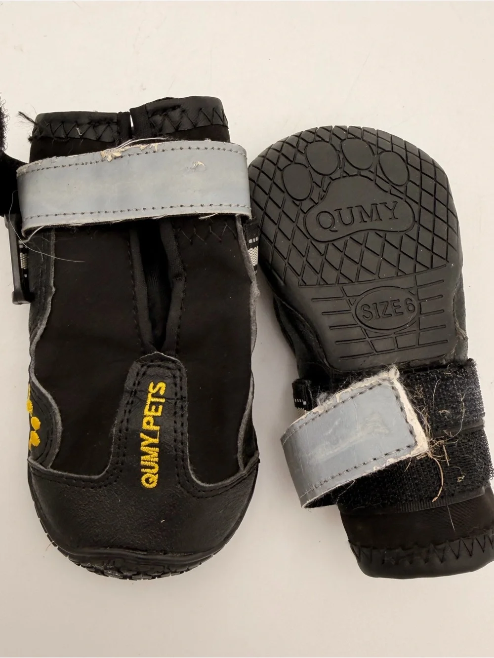 Black Reflective Dog Boots (Set of 4) Size 6